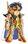 SAINT SEIYA - LE FAN ART DI MEHDI B. - SACRI GUERRIERI D'ORO - KAMYU DI AQUARIUS SUPER DEFORMED